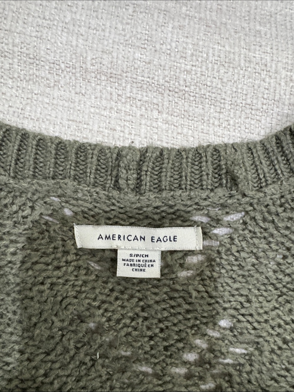 American Eagle Outfitters Olive Green Knit Cropped Cardigan - Picture 8 of 10